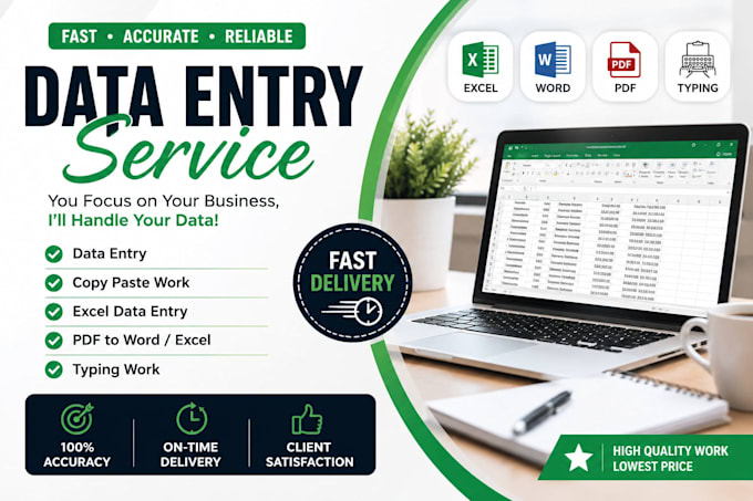do accurate data entry, copy paste, excel data entry and typing