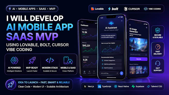 develop ai mobile app saas mvp using lovable bolt cursor vibe coding