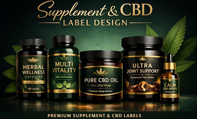 design premium supplement and cbd label