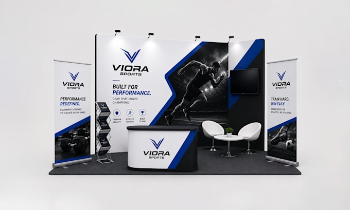 create trade show booth graphics, backdrop, booth wall, popup banner