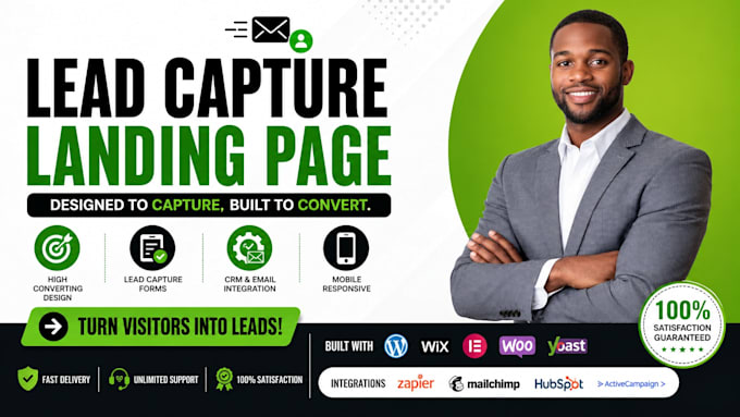 design wordpress landing page lead capture page one page website sales page