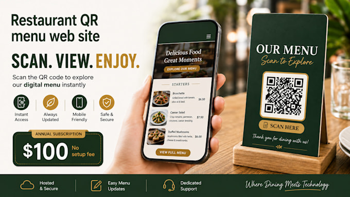create a restaurant qr code digital menu website