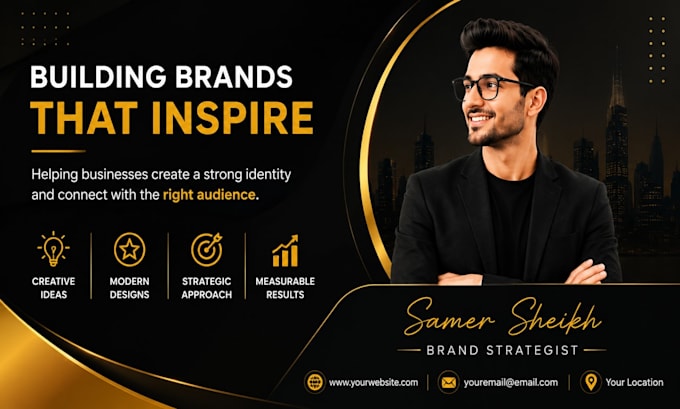 design a professional linkedin banner for your profile