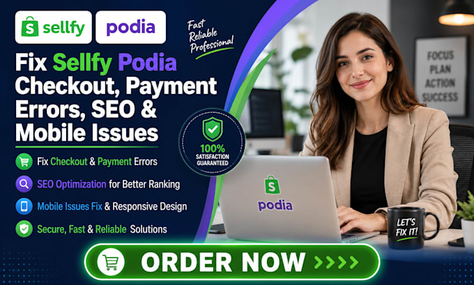 fix sellfy  podia checkout payment errors SEO optimization mobile issues fix