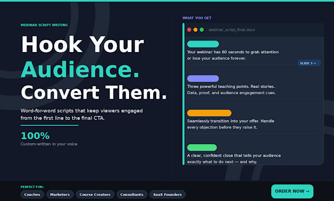 write a professional webinar script that engages and converts your audience