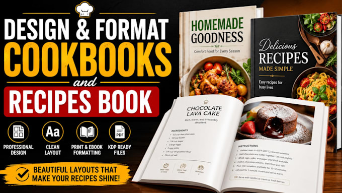 design and format cookbooks and recipes book