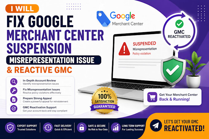 fix google merchant center suspension and reactive gmc