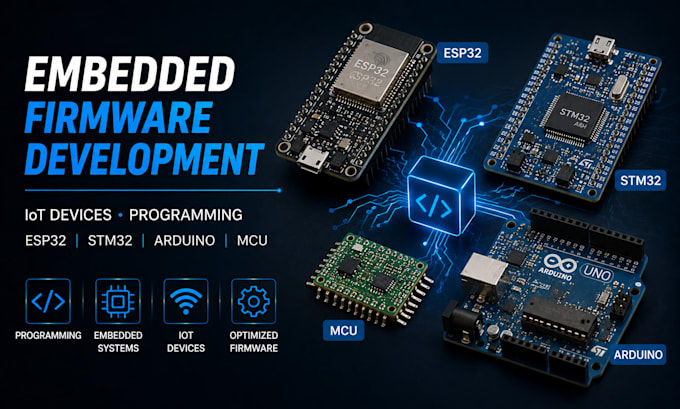develop firmware embedded engineer iot device programmin esp32 stm32 arduino mcu