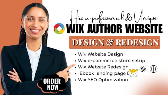 design or redesign wix author website, hostinger, wordpress, squarespace wix seo