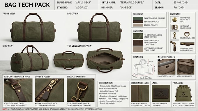 design bag tech pack, tote, backpack tech pack, handbag and duffle bag tech pack