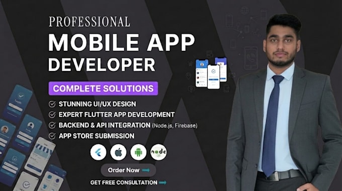 build mobile app, android ios app with flutter and backend