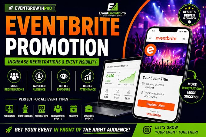 promote your eventbrite event, facebook, church event and increase registrations