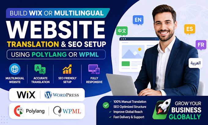 build wix or multilingual website translation seo setup using polylang wpml