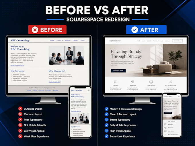 build squarespace website design, redesign squarespace, website development