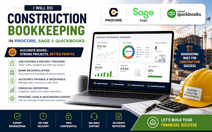 do construction bookkeeping in procore, sage and quickbooks