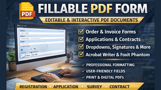 create fillable PDF forms, editable PDF forms and interactive