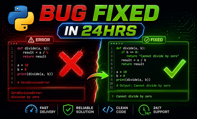 fix python bugs and errors fast