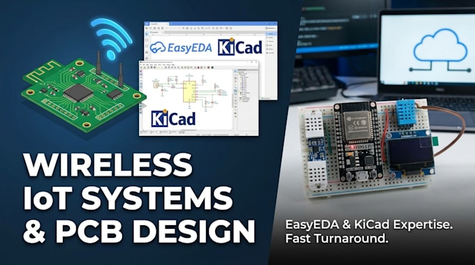 create wireless iot systems and pcb circuit using easyeda and kicad