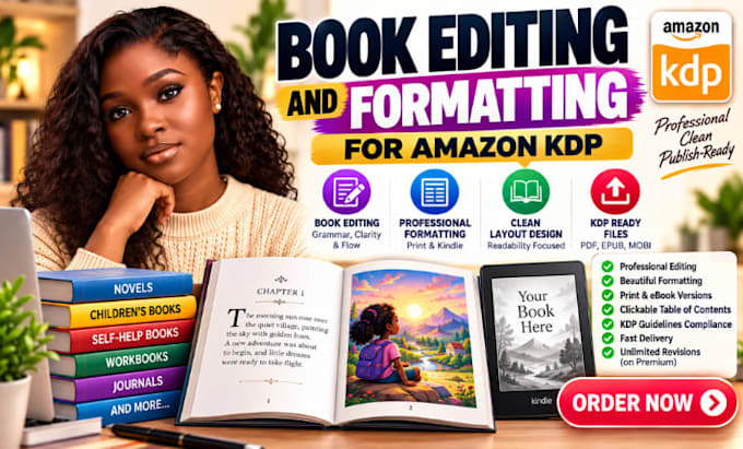 do book editing and formatting for amazon KDP