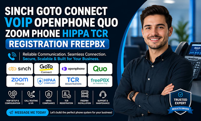 sinch goto connect volp openphone quo zoom phone hippa tcr registration freepbx