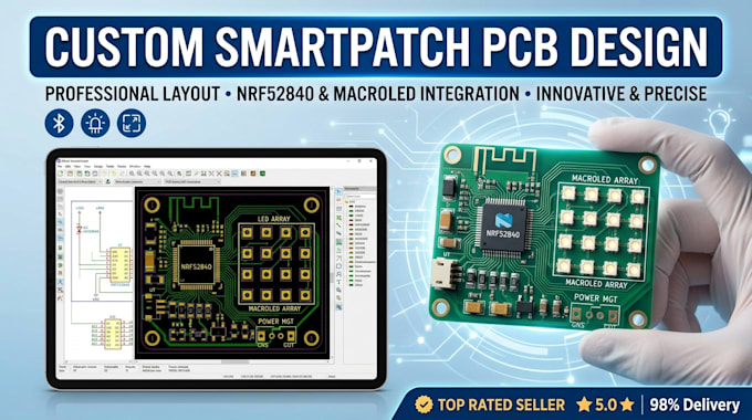 design custom smartpatch pcb with nrf52840 and macroled