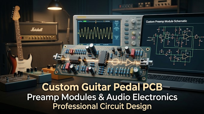 create custom guitar pedal pcb, preamp module and audio electronics
