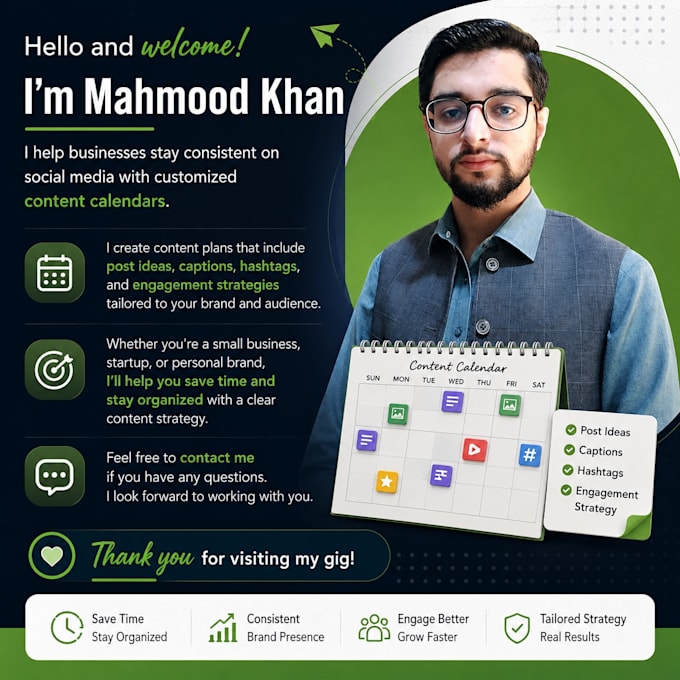 create a social media content calendar for you