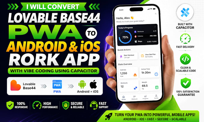 convert lovable to ios lovable ai website base44 pwa rocket new vibe coded app