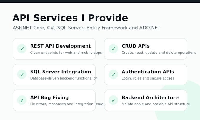 develop rest api in asp net core with sql server