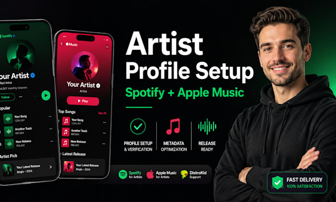 setup spotify apple music artist profiles and optimize metadata