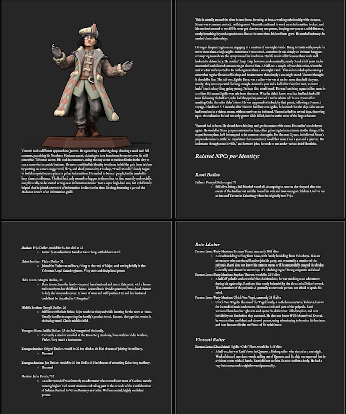 write a backstory for your character