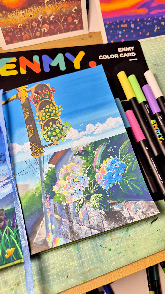 create an aesthetic acrylic marker artwork for you