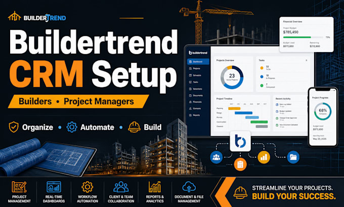 set up and integrate buildertrend CRM for builders and project managers