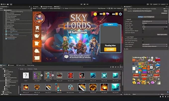 build unity 2d game development for mobile, PC games and indie game dev projects