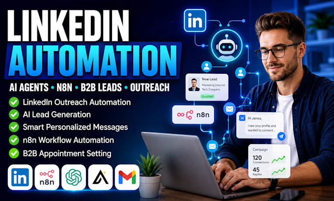 build linkedin automation n8n automation ai agent b2b lead generation outreach