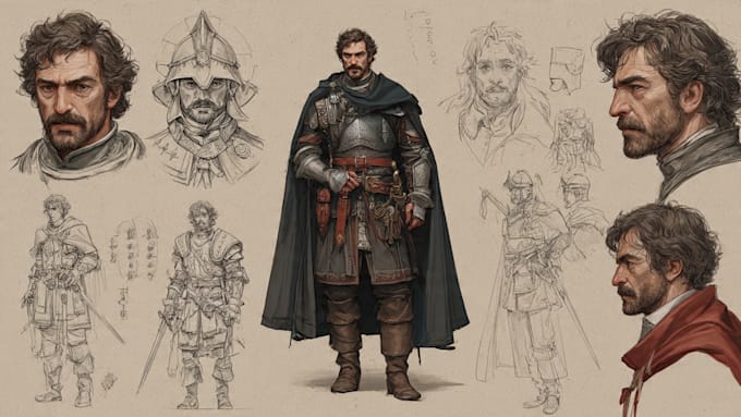 draw concept art, character illustrations and environment