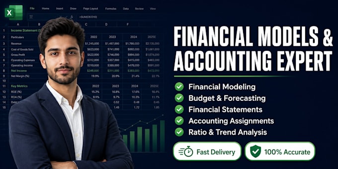 build excel financial models, finance assignments forecasting, analysis report