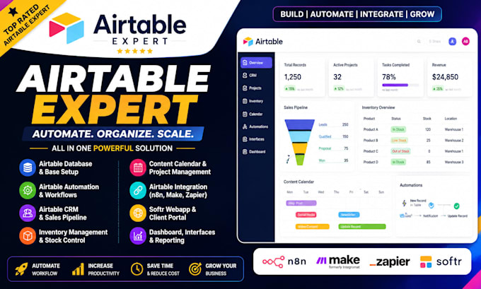 be your airtable expert for airtable automation CRM database and n8n workflows