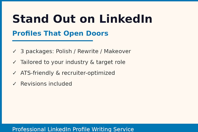 write a professional linkedin profile that gets you noticed