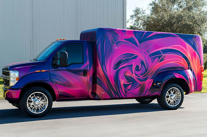 design a custom vehicle wrap, cars, pickups, trailers,