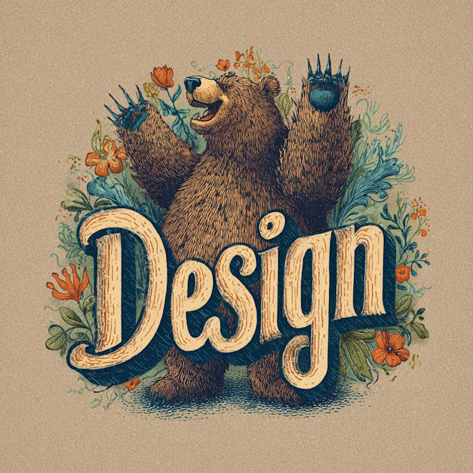design hand drawn vintage lettering with mascot