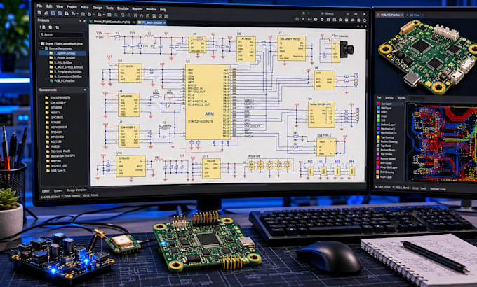 custom drone pcb design for quadcopter hexacopter octocopter fpv surveillance ai