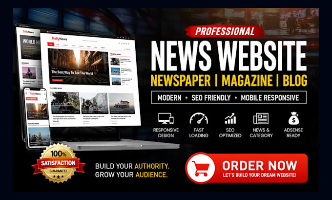 build news website, newspaper, magazine or blog wordpress website