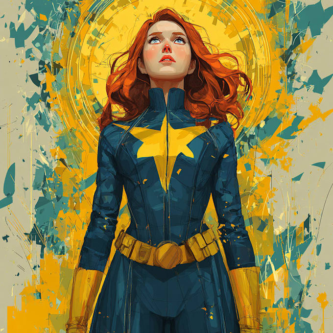 illustrate a superhero pop art portraits