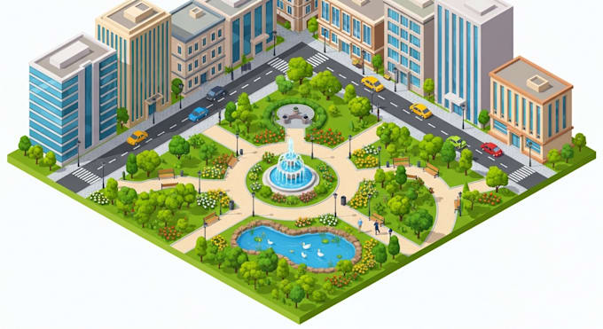 create a professional isometric map