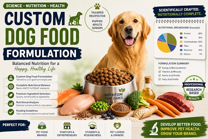 develop custom dog food formulation and nutritional formula solutions