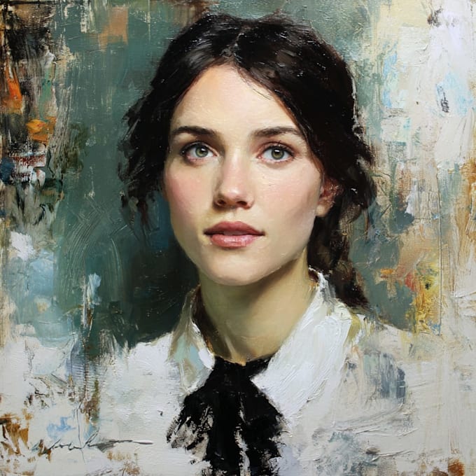 draw oil painting character with painterly detail