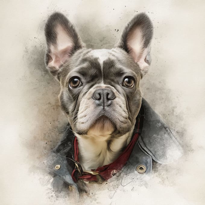 watercolor draw watercolor pet portrait