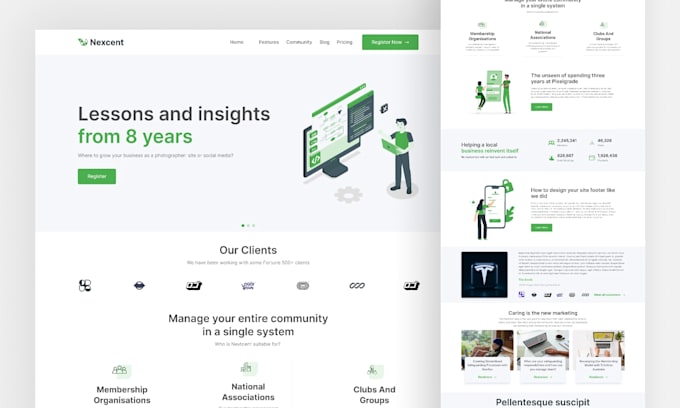design and develop a modern landing page