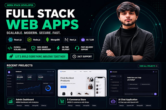 build ai website, ai mobile app, full stack website development